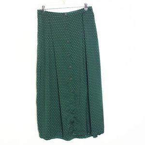 Who What Wear Green Polka Dot Maxi Skirt